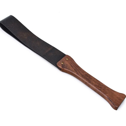 Brown Vintage Genuine Leather Whip Bdsm Spanking Flogger Wooden Handle Bdsm Bondage Whip Sex Toys Adult Games