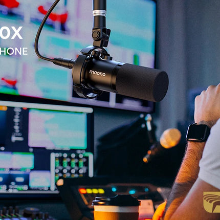 maono PD200X XLR/USB Dynamic Microphone for Gaming Recording Streaming Youtube Metal Mic with Software Tap-to-Mute Gain Knob