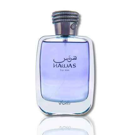 Rasasi Hawas Eau de Parfum Spray for Men – Invigorating Fresh Aquatic & Fruity Scent, Bergamot, Apple, Cinnamon & Musk, Long-Lasting Premium Arabian Fragrance, Perfect Gift, 3.4 fl oz / 100 ml