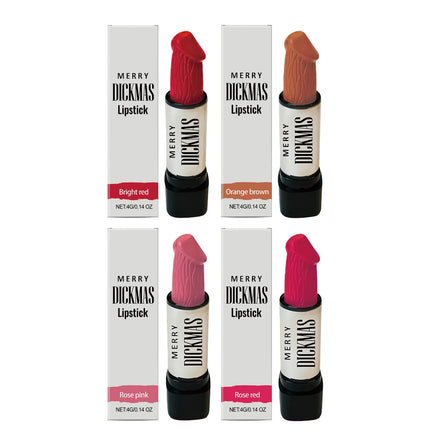 Merry Dickmas Lipstick Rose Red Pink Waterproof Naughty Gift Unique Design Funny Christmas Gift Stocking Stuffers for Woman Gift