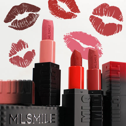 6-Color Embossed Matte Lipstick, Easy to Apply, Moisturizing and Natural Finish Long-Lasting Smooth Texture for Soft and Elegant