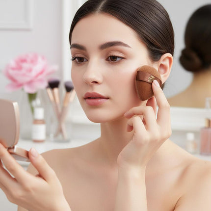 6 Pcs Chocolate Powder Puff Air Cushion Foundation Sponge  Mini Thumb Concealer Powder Puff Wet Dry Dual-use Makeup Beauty Tool