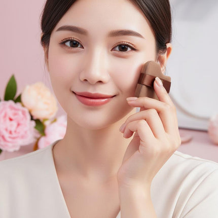 6 Pcs Chocolate Powder Puff Air Cushion Foundation Sponge  Mini Thumb Concealer Powder Puff Wet Dry Dual-use Makeup Beauty Tool