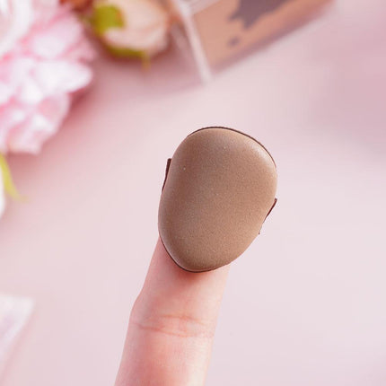 6 Pcs Chocolate Powder Puff Air Cushion Foundation Sponge  Mini Thumb Concealer Powder Puff Wet Dry Dual-use Makeup Beauty Tool