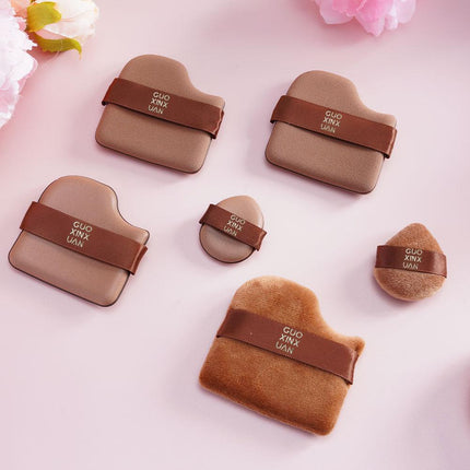 6 Pcs Chocolate Powder Puff Air Cushion Foundation Sponge  Mini Thumb Concealer Powder Puff Wet Dry Dual-use Makeup Beauty Tool