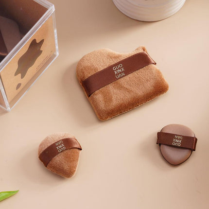 6 Pcs Chocolate Powder Puff Air Cushion Foundation Sponge  Mini Thumb Concealer Powder Puff Wet Dry Dual-use Makeup Beauty Tool
