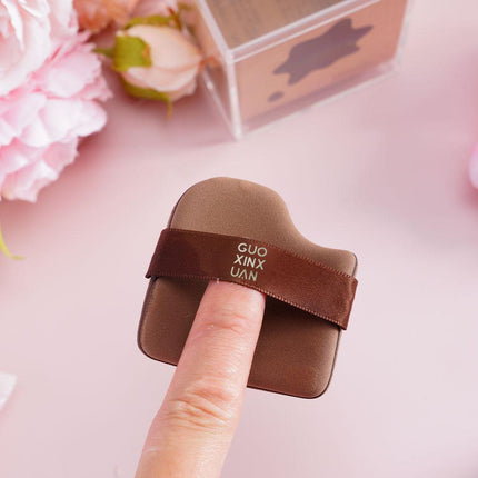 6 Pcs Chocolate Powder Puff Air Cushion Foundation Sponge  Mini Thumb Concealer Powder Puff Wet Dry Dual-use Makeup Beauty Tool