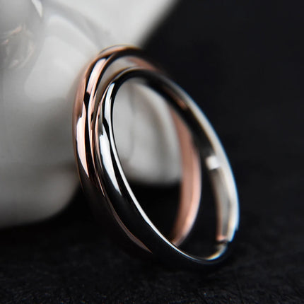 #4 5 6 7 8 9 10 Size Thin Titanium Steel Couple Ring Smooth Fashion 18K Rose Gold Finger Ring 1pc For Women and Men Jewelry gift
