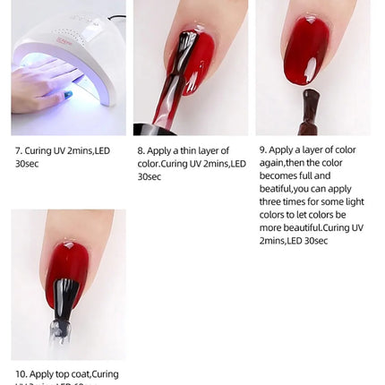Vendeeni 6 Colors Magnetic Cat Eye Gel Nail Polish Set Pink UV LED Soak Off Gel Varnish Crystal Cat Eye Gel Lacquer With Display