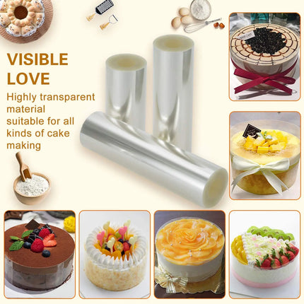 8/10/12/15/20CM Cake Collar Transparent Mousse Cake Roll DIY Acetate Sheet Surrounding Edge Clear Cake Strip for Baking Decorate