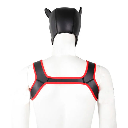 SexShop Puppy Play Dog Hood Mask Neck Collar Bdsm Bondage Chest Harness Strap Dog Tail Butt Plug Adult Game Sex Toys For Couples