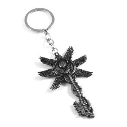 Game Residents Evils 8 Village Keychain Vintage Six-Winged Unborn Key Pendant Keyring For Men Women Bag Car Key Holder Jewelry