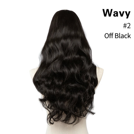 Synthetic U Part Clip in Hair Extension Clip-on Natural Thick False Fake Blonde Long Straight Hairpieces 16 20 24 inch