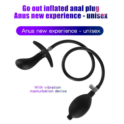 Inflatable Silicone Penis/Ball Gag Oral Dildo Open Mouth Plug Expandable Pump Big Anal Butt Plug Vibrator BDSM Flirt Sex Tools