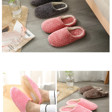 Women Indoor Slippers Warm Plush Home Slipper Autumn Winter Shoes Woman House Flat Floor Soft Silent Slides for Bedroom