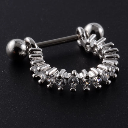 1pc Ear Tragus Cartilage Ring Stainless Steel Barbell With Cz Hoop Cartilage Cuff Piercing Helix Daith Rook Lobe Earrings