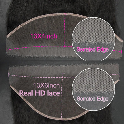 WOWANGEL HD Lace Invisible Real HD Lace Kinky Straight 13x4 13x6 HD Lace Frontal Only Pre Plucked 5x5 6x6 Lace Closure Melt Skin