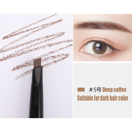 5 Colors Double Head Eyebrow Pencil Waterproof Long Lasting Sweat-proof Natural Wild Brows Shaping Drawing Easy Coloring Makeup