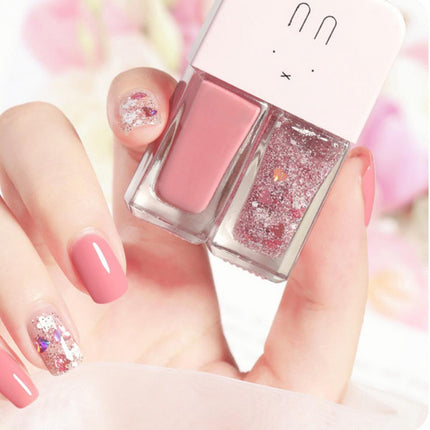 Manicure Water-based Bright Scrub Can Tear Gemini Nail Polish Two Bottles Set Twin Nail Polish Combination Glitter Nal Art Tools