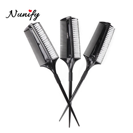 Nunify High Quality Double Side Dye Comb Nylon Fiber Tail Comb Professional Hair Stylist Barber Comb Fine-Toothed Comb