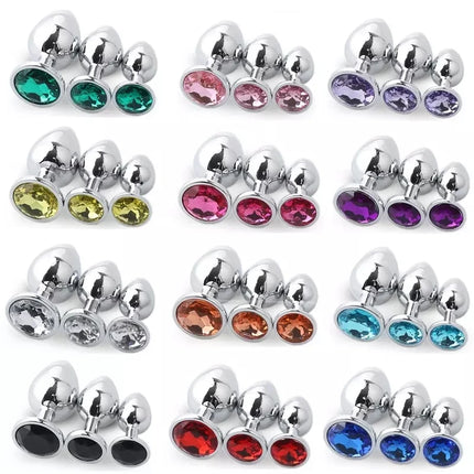 3 Size S/M/L Anal Plug Sex Toys for Woman Men Metal Crystal Butt Plug Prostate Massager Stimulator Anal Dildo Sexual Toy Adult