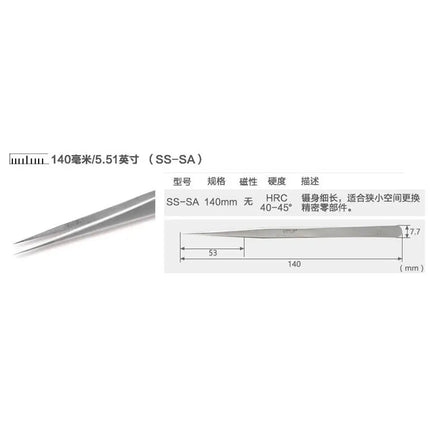 VETUS 6A-SA Eyelash Tweezers Stainless Steel Anti-static 3D/6D Volume Eyelash Extension Best Quality Fan Tweezer