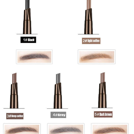 5 Colors Double Head Eyebrow Pencil Waterproof Long Lasting Sweat-proof Natural Wild Brows Shaping Drawing Easy Coloring Makeup