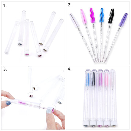 New Reusable Eyelash Brush Tube for Eyelash Extension Replaceable Eyebrow Brush Applicator Lash Mascara Wands Makeup Tools