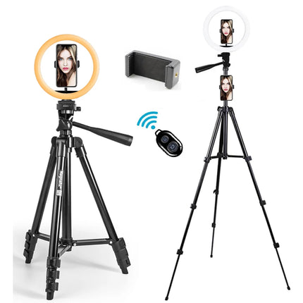 10in LED Selfie Ring Light Photography RingLight Phone Stand Holder Tripod Circle Fill Light Dimmable Lamp Youtube Video Makeup