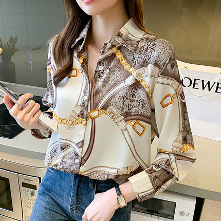Fashion Printing Ladies Shirts Women's Blouses Spring Autumn Long Sleeve Shirts Tops Blusas Mujer