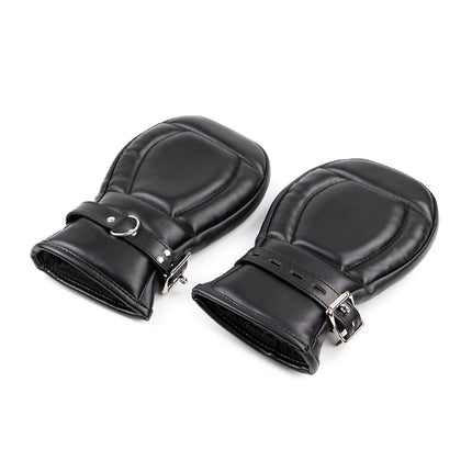 Black Synthetic Leather Straitjacket Bondage Head Hood HeadMask Mitts Gloves BDSM Adult Games Adjustable Body Restraint Sex Toys
