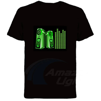 Popular Sound Active Equalizer EL T-shirt Equalizer Light Up Down LED T-shirt Flashing Music Activated LED T-shirts Men Women Tee
