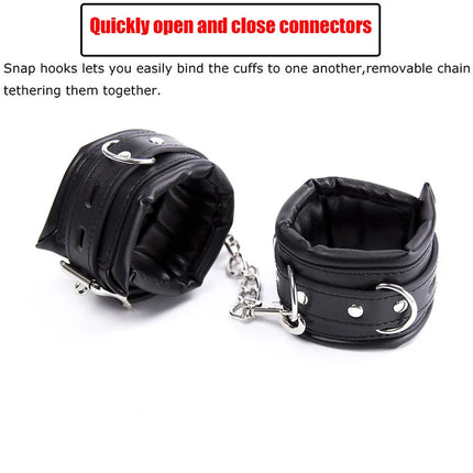 Sex Toys for Couples,Leather Padded Handcuffs,Harness Collar Bdsm,Slave Anklecuffs,Bondage Gear,Adult Games