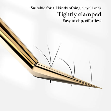 DeceMars  Eyelash Extension Tweezers Gold Color