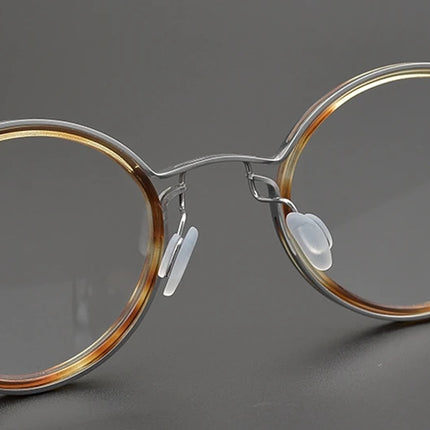 Top Quality Retro Round Glasses Frame Japanese Handmade Titanium Ultralight Men Eyeglasses Women Eyewear Acetate Korean Fashion