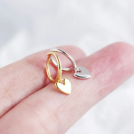 XIYANIKE Silver Color  New Love Heart Hoop Earrings Female Fashion Cute Romantic Elegant Jewelry Couple Handmade Gifts