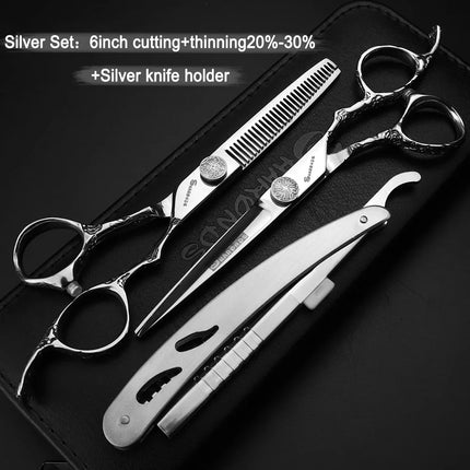 6/7 inch Japan440c Steel Professional Barber Scissors Hair Design Tool Barber Scissors Hairstylist Hairdressing Scissors Salon