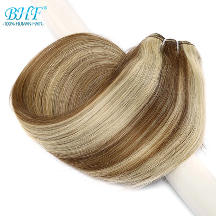 BHF Straight Human Hair Weft Platinum Blonde European Remy 100% Human Hair Weave Bundles Extensions