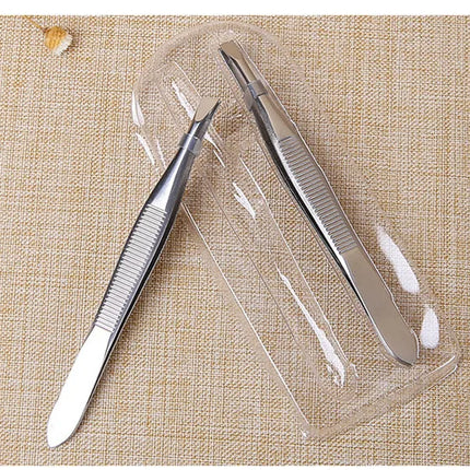 2Pcs/Set Professional Slanted/Flat Stainless Steel Hair Removal Clip Eyebrow Face Hair Remover Tweezers Eyebrow Plucking Tools