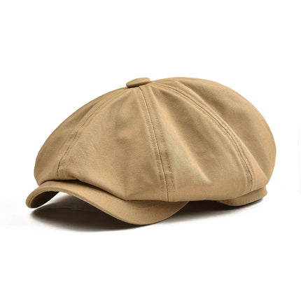BOTVELA Newsboy Cap Men's Twill Cotton Hat 8 Panel Hat Baker Caps Retro Gatsby Hats Casual Brand Cap Cabbie Apple Beret for Male