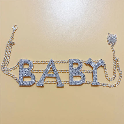 Wholesale NASTY SEXY Shiny Rhinestone Choker Necklace Letter for Women BABY Big Choker Necklace Crystal Collar Statement Jewelry