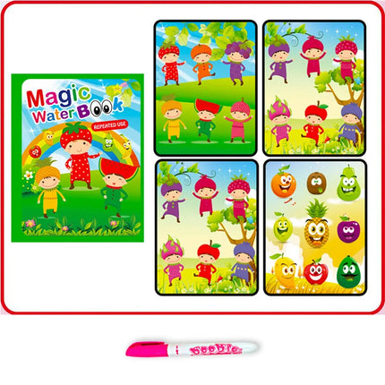Magic Water Doodle Books Kids Toddlers Drawing Toys Cute Cartoon Unicorn Ocean Forest Animal Reusable Water Painting Cardboard