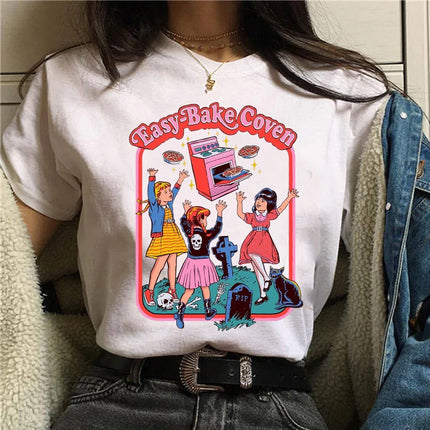 Harajuku Funny Female T-shirt Satan Vintage Graphic Tees Dogs Mommy Can We Keep Him Fashion Short Sleeve T Shirt Women Tops
