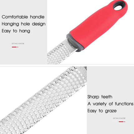 Stainless Steel Cheese Grater Citrus Lemon Zester Peeler Cheese Lemon Fruit Chocolate Grater With Non-Slip Handle Kitchen Gadget
