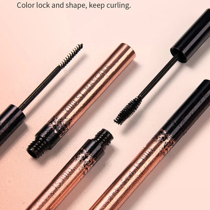 QIBEST Black Mascara Eyelashes Mascara 4D Silky Eyelashes Lengthening Eyelashes Makeup Waterproof Mascara Volume Eye Cosmetics