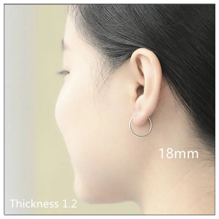 925 Sterling Silver Simple Ear Bone Hoop Earrings For Women Small Hoop Earrings Ear Bone Buckle Round Circle Earrings Hoops Gift
