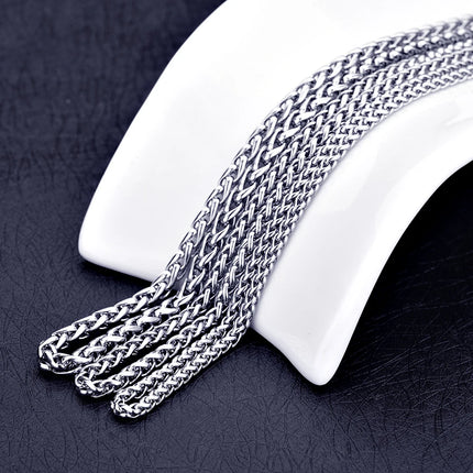Wholesale Price Width 4MM Stainless Steel Chain Necklace For Men Fashion Hip-Hop Rock Style Gift Jewelry Titanium Steel Necklace