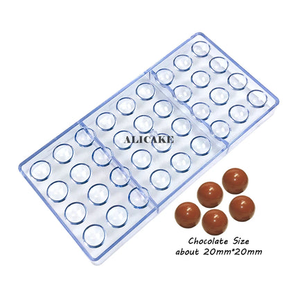 Beginner-Friendly 3D Polycarbonate Chocolate Mold, Easy-Release Sphere Mold for Chocolate Bombs & Bars
