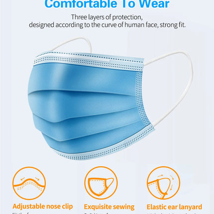 Pink Black Disposable Non-woven 3-layer Face Mask Breathable Mask With Elastic Earband Breathable Adult Mouth Mask