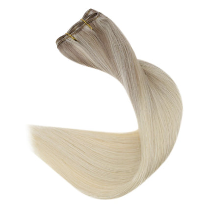 Full Shine Human Hair Weft Extensions Hair Bundles 100g Sew In Silky Straight Remy Skin Double Weft For Salon